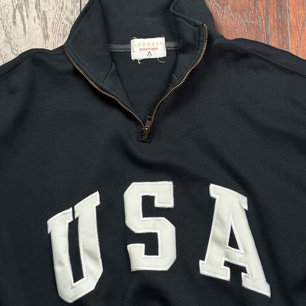 90s USA 3/4 zip-up sweatshirt
